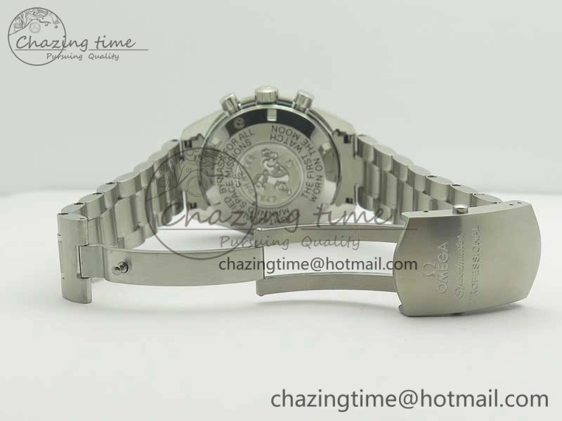 Attractive Speedmaster Professional SS OMF Best Edition Black Dial on SS Bracelet Manual Winding Chrono Movement 7995