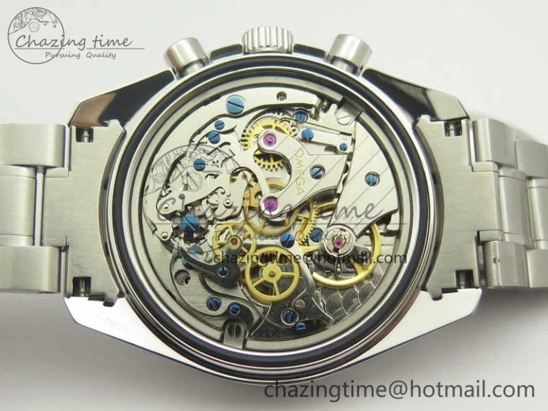 Attractive Speedmaster Professional SS OMF Best Edition Black Dial on SS Bracelet Manual Winding Chrono Movement 7995