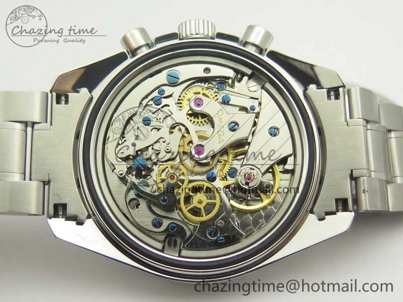 Attractive Speedmaster Professional SS OMF Best Edition Black Dial on SS Bracelet Manual Winding Chrono Movement 7995