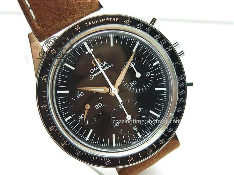 Speedmaster Professional The Moon Watch on Brown Asso Strap Asian Manual Winding Chronograph Movement Breathable 8288