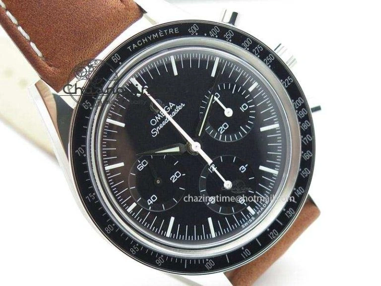 Speedmaster Professional The Moon Watch on Brown Asso Strap Asian Manual Winding Chronograph Movement Breathable 8288