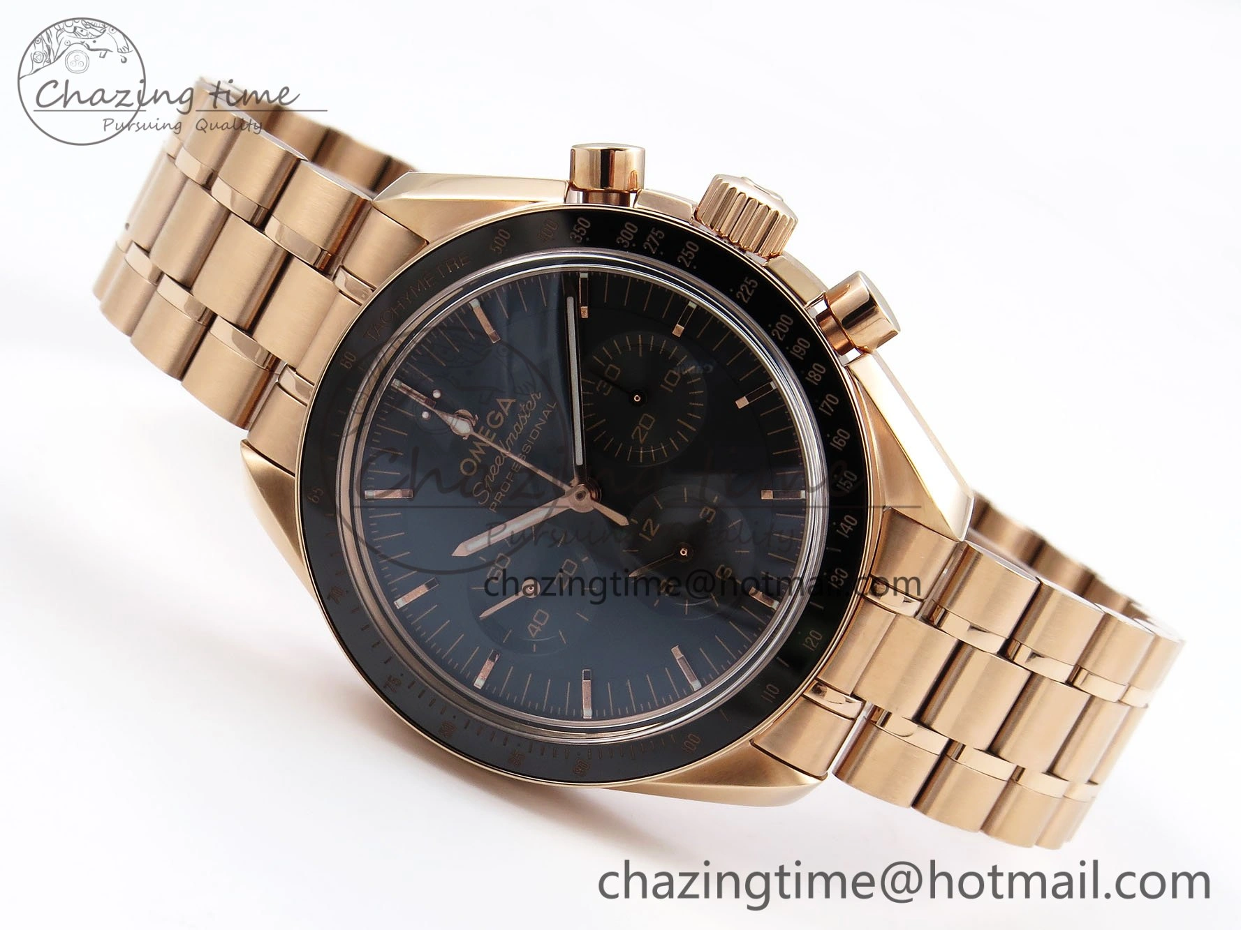 Seasonal Speedmaster RG RMF Best Edition Black Dial on RG Bracelet Lemania HW 7724
