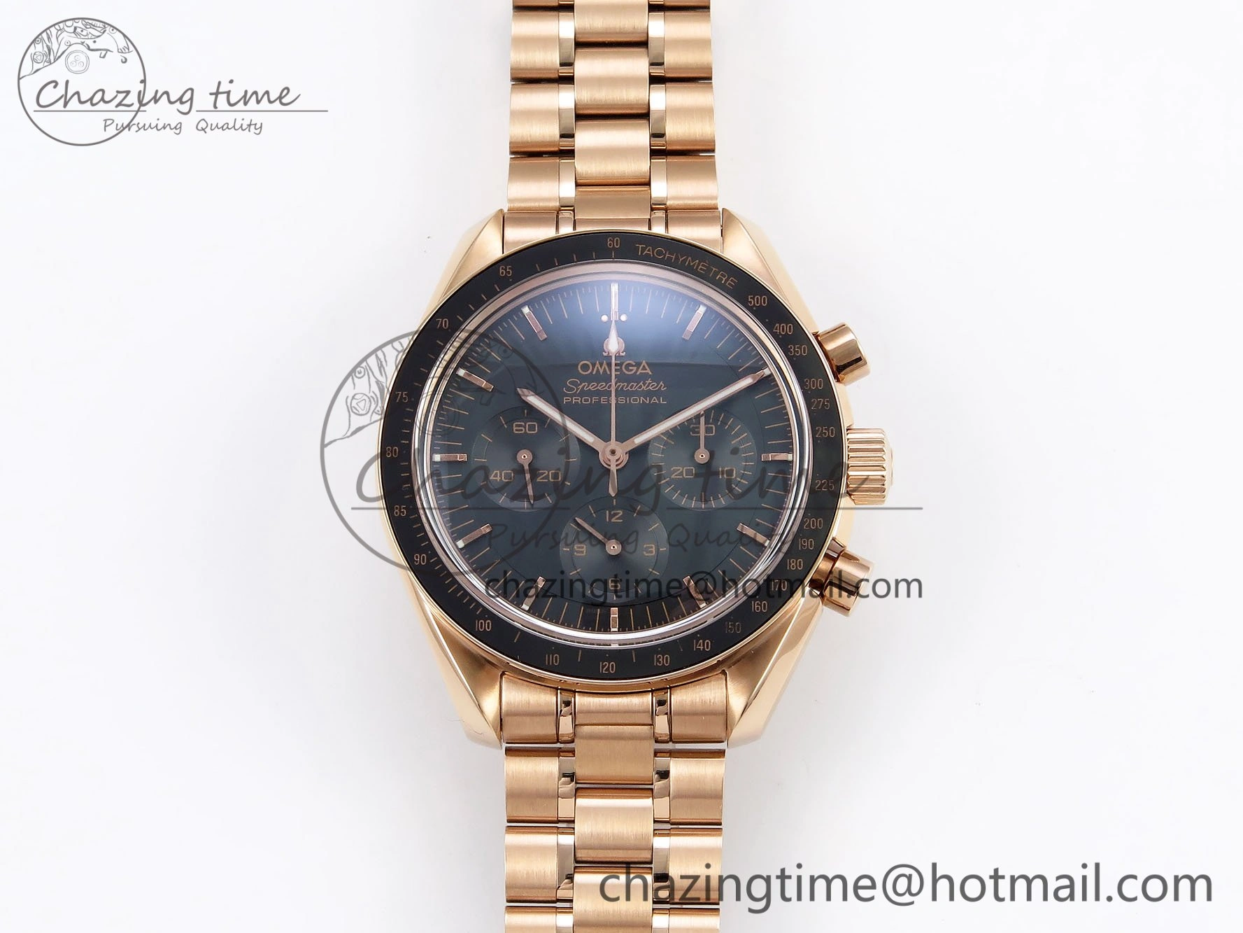 Seasonal Speedmaster RG RMF Best Edition Black Dial on RG Bracelet Lemania HW 7724