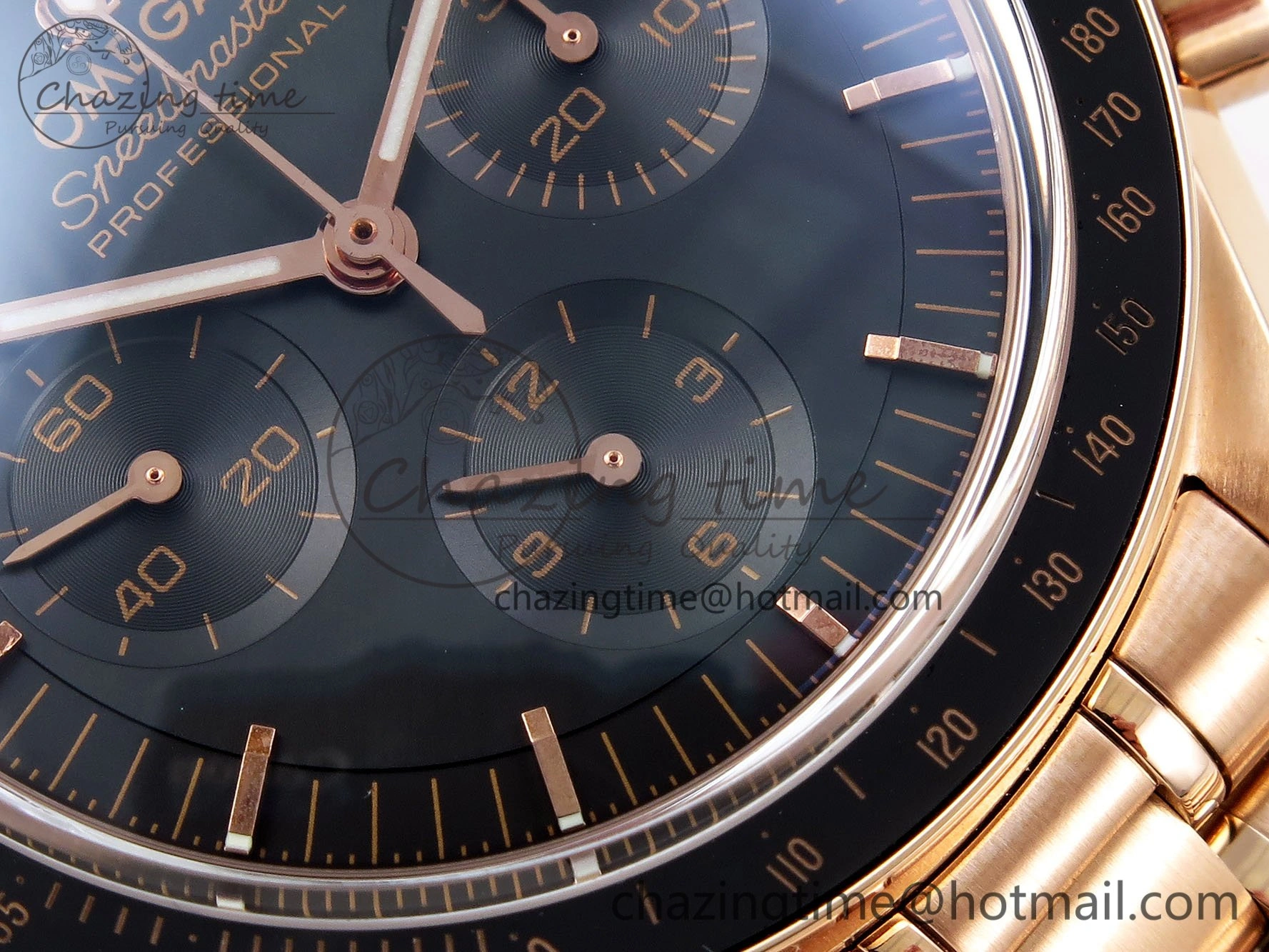 Seasonal Speedmaster RG RMF Best Edition Black Dial on RG Bracelet Lemania HW 7724