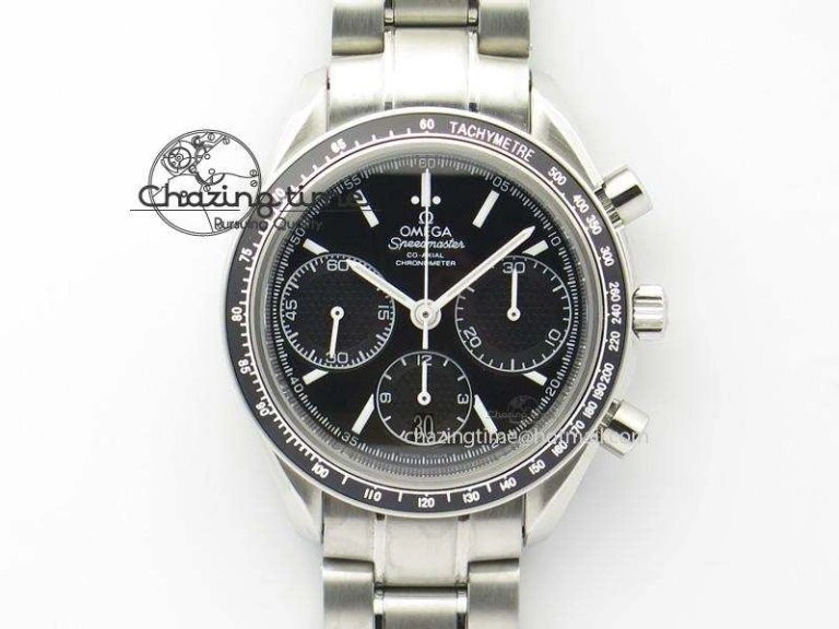 Speedmaster Racing 40mm SS Black Dial On SS Bracelet A7750 ( Free Rubber Strap ) Resilient 8252
