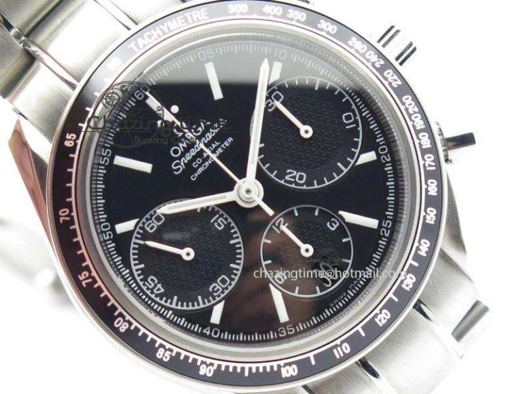 Speedmaster Racing 40mm SS Black Dial On SS Bracelet A7750 ( Free Rubber Strap ) Resilient 8252