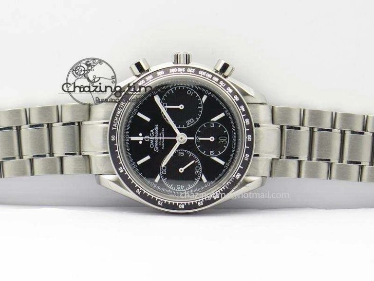 Speedmaster Racing 40mm SS Black Dial On SS Bracelet A7750 ( Free Rubber Strap ) Resilient 8252