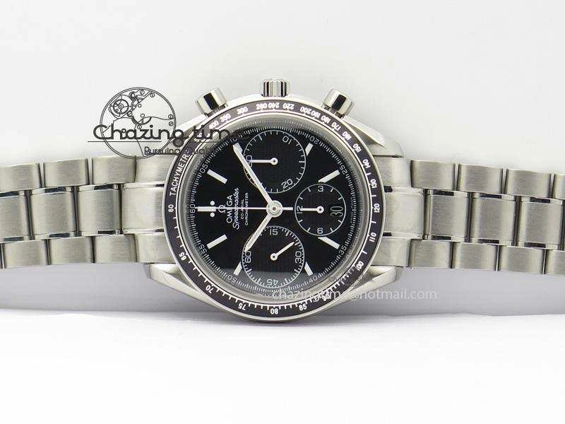 Speedmaster Racing 40mm SS Black Dial On SS Bracelet A7750 ( Free Rubber Strap ) Resilient 8252