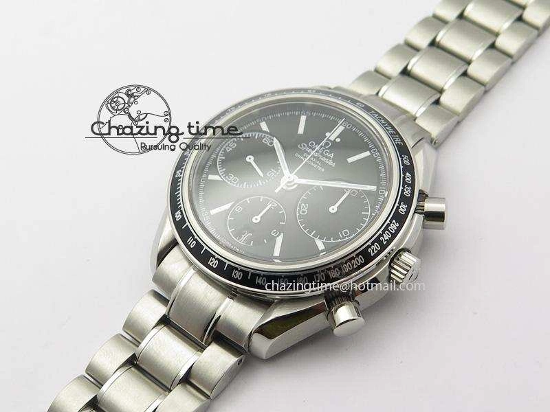 Speedmaster Racing 40mm SS Black Dial On SS Bracelet A7750 ( Free Rubber Strap ) Resilient 8252