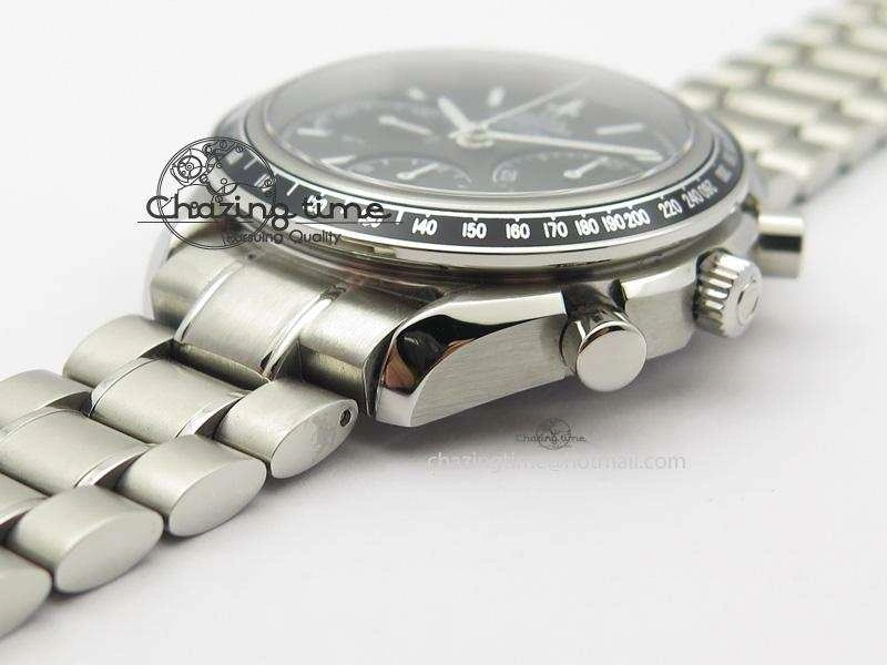 Speedmaster Racing 40mm SS Black Dial On SS Bracelet A7750 ( Free Rubber Strap ) Resilient 8252