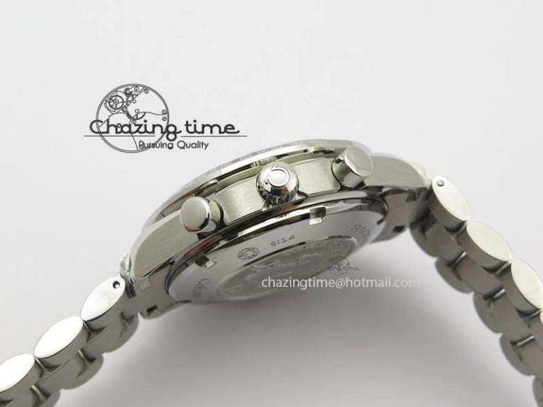 Speedmaster Racing 40mm SS Black Dial On SS Bracelet A7750 ( Free Rubber Strap ) Resilient 8252