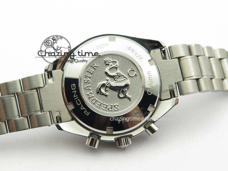 Speedmaster Racing 40mm SS Black Dial On SS Bracelet A7750 ( Free Rubber Strap ) Resilient 8252