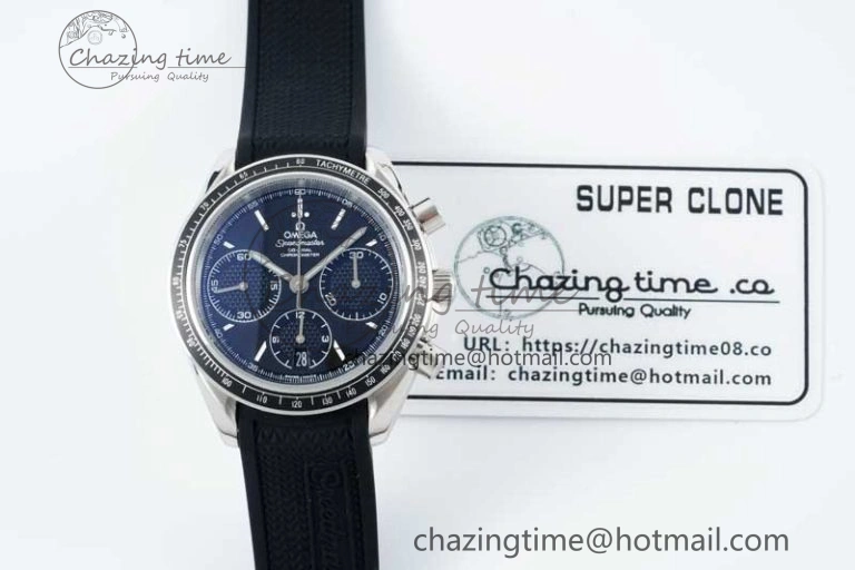 Versatile Speedmaster Racing Master SS HKF Best Edition Black Dial on Black Rubber Strap A 7814