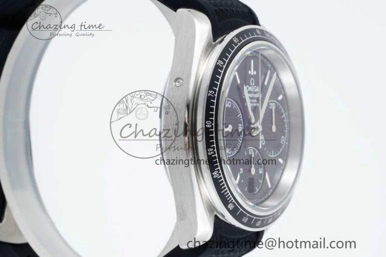 Versatile Speedmaster Racing Master SS HKF Best Edition Black Dial on Black Rubber Strap A 7814