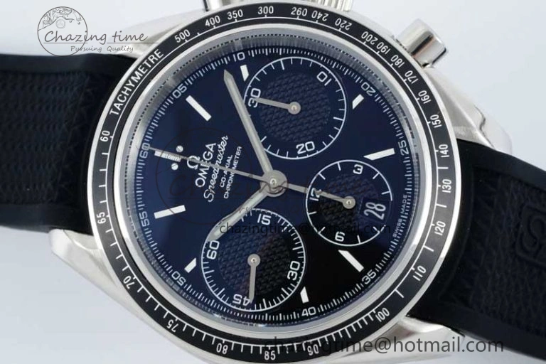 Versatile Speedmaster Racing Master SS HKF Best Edition Black Dial on Black Rubber Strap A 7814