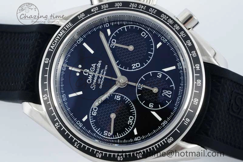 Versatile Speedmaster Racing Master SS HKF Best Edition Black Dial on Black Rubber Strap A 7814