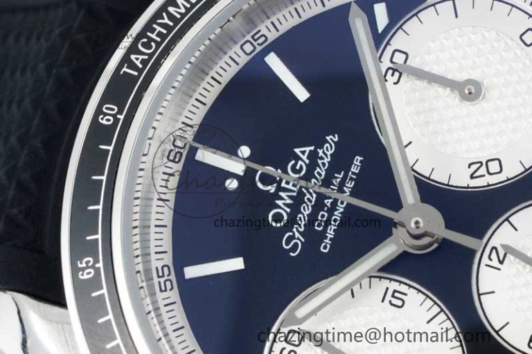 Resilient Speedmaster Racing Master SS HKF Best Edition Black White Dial on Black Rubber Strap A 7820