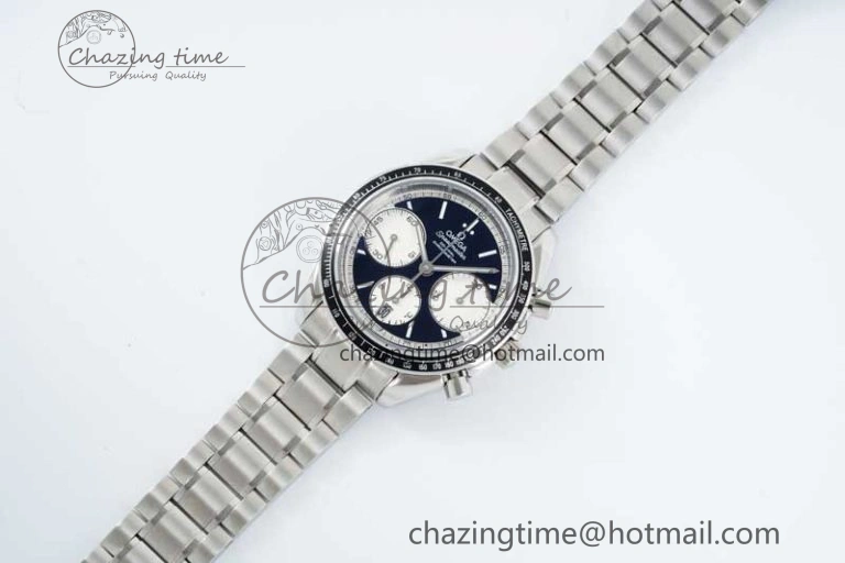Cozy Speedmaster Racing Master SS HKF Best Edition Black White Dial on SS Bracelet A 7807