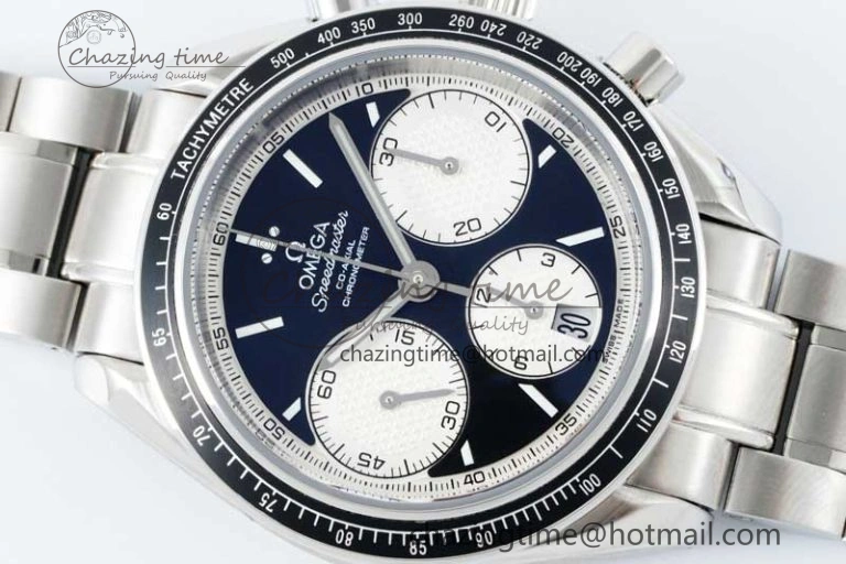 Cozy Speedmaster Racing Master SS HKF Best Edition Black White Dial on SS Bracelet A 7807