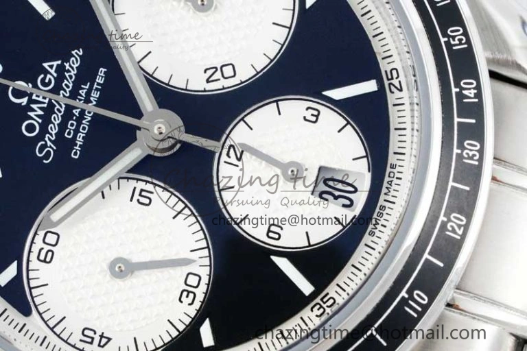 Cozy Speedmaster Racing Master SS HKF Best Edition Black White Dial on SS Bracelet A 7807