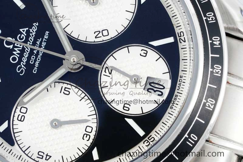 Cozy Speedmaster Racing Master SS HKF Best Edition Black White Dial on SS Bracelet A 7807