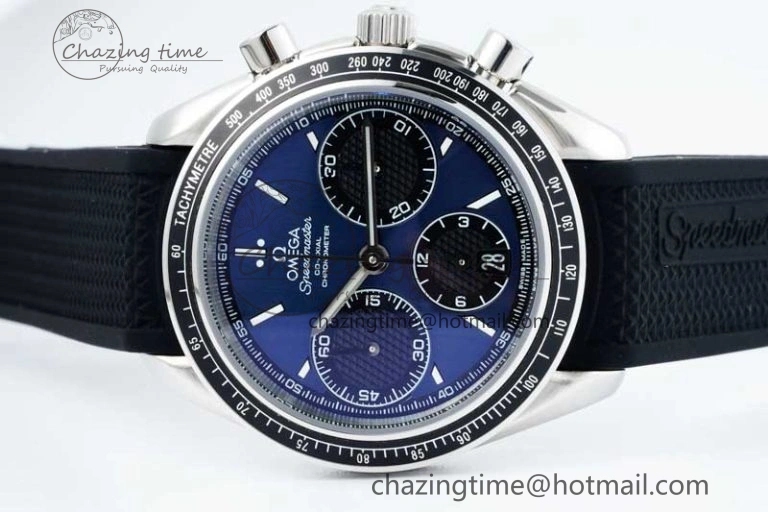 Speedmaster Racing Master SS HKF Best Edition Blue Black Dial on Black Rubber Strap A UrbanChic 7817