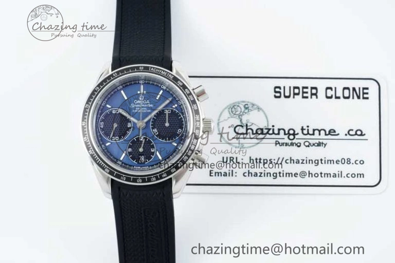 Speedmaster Racing Master SS HKF Best Edition Blue Black Dial on Black Rubber Strap A UrbanChic 7817