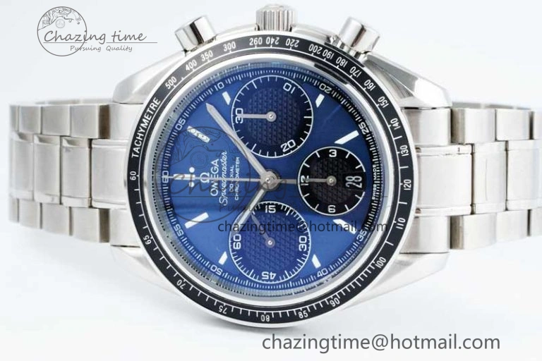 Lightweight Speedmaster Racing Master SS HKF Best Edition Blue Black Dial on SS Bracelet A 7808