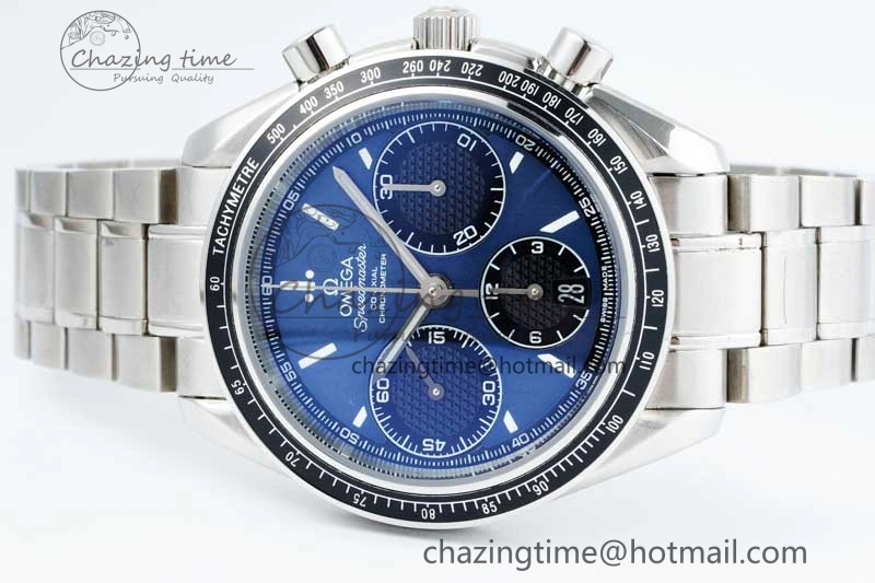 Lightweight Speedmaster Racing Master SS HKF Best Edition Blue Black Dial on SS Bracelet A 7808