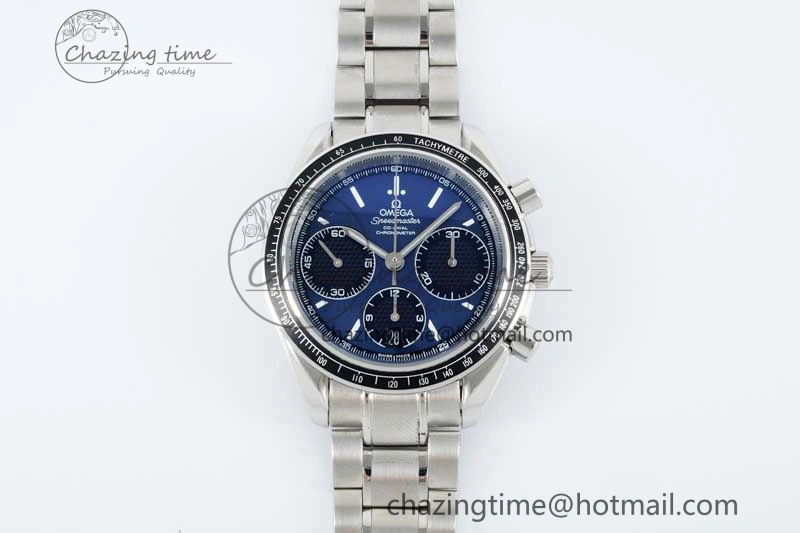 Lightweight Speedmaster Racing Master SS HKF Best Edition Blue Black Dial on SS Bracelet A 7808