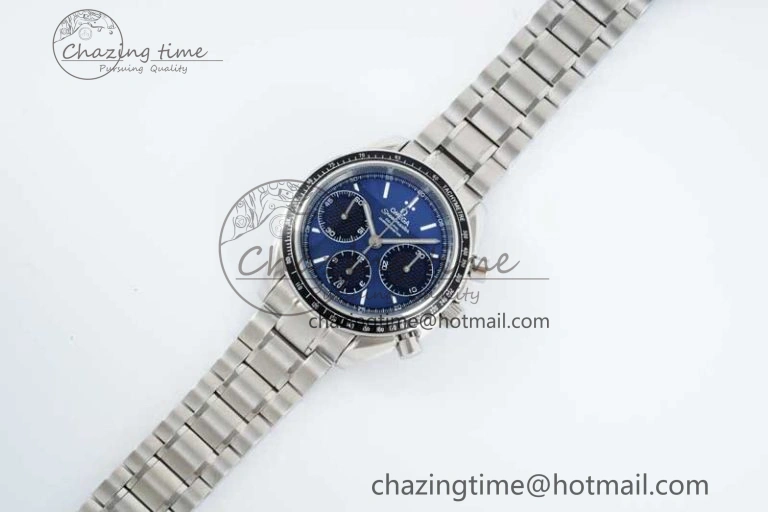 Lightweight Speedmaster Racing Master SS HKF Best Edition Blue Black Dial on SS Bracelet A 7808