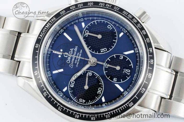 Lightweight Speedmaster Racing Master SS HKF Best Edition Blue Black Dial on SS Bracelet A 7808