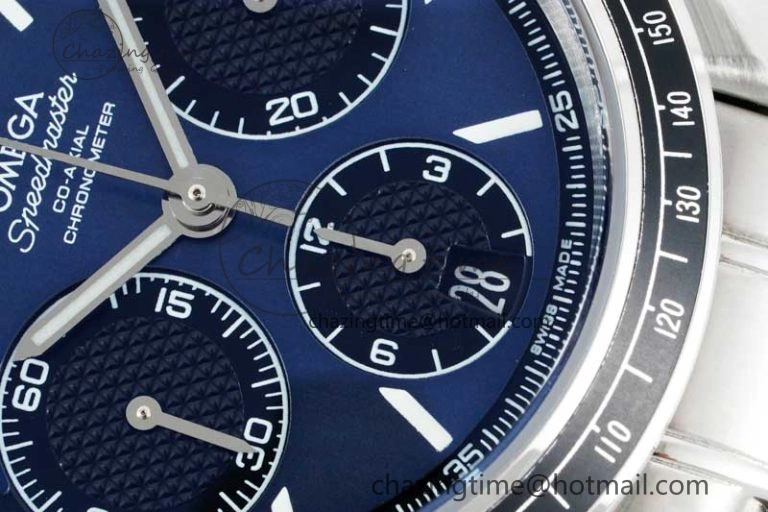 Lightweight Speedmaster Racing Master SS HKF Best Edition Blue Black Dial on SS Bracelet A 7808