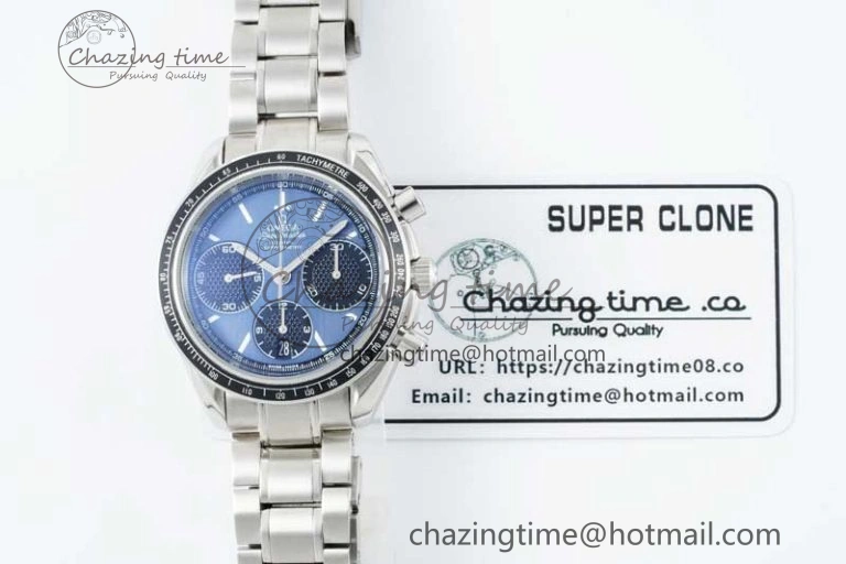 Lightweight Speedmaster Racing Master SS HKF Best Edition Blue Black Dial on SS Bracelet A 7808