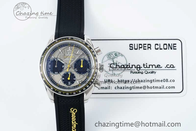 Packable Speedmaster Racing Master SS HKF Best Edition Gray Black Dial on Black Rubber Strap A 7811