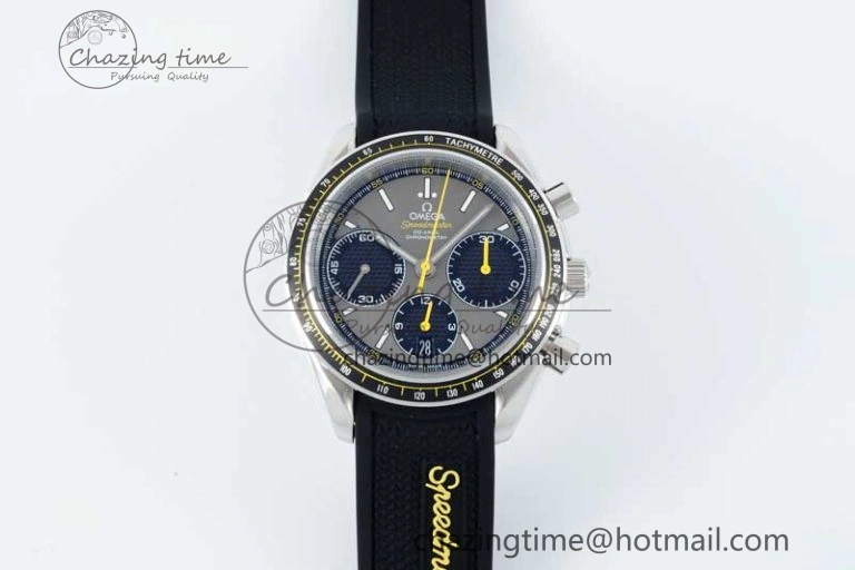 Packable Speedmaster Racing Master SS HKF Best Edition Gray Black Dial on Black Rubber Strap A 7811