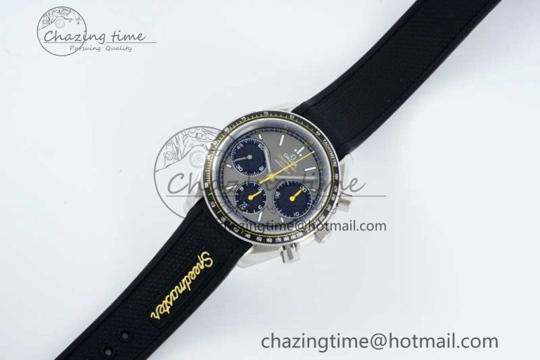 Packable Speedmaster Racing Master SS HKF Best Edition Gray Black Dial on Black Rubber Strap A 7811