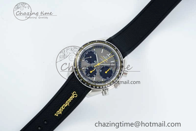 Packable Speedmaster Racing Master SS HKF Best Edition Gray Black Dial on Black Rubber Strap A 7811