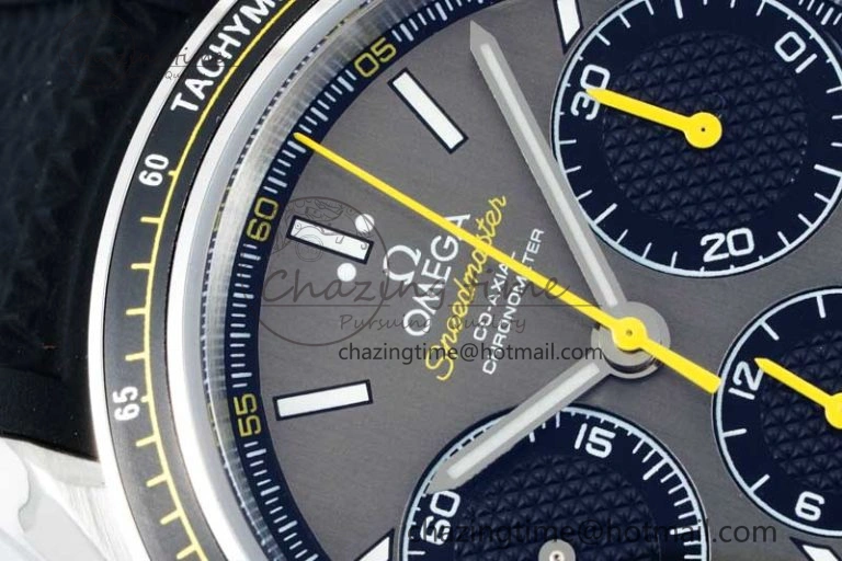 Packable Speedmaster Racing Master SS HKF Best Edition Gray Black Dial on Black Rubber Strap A 7811