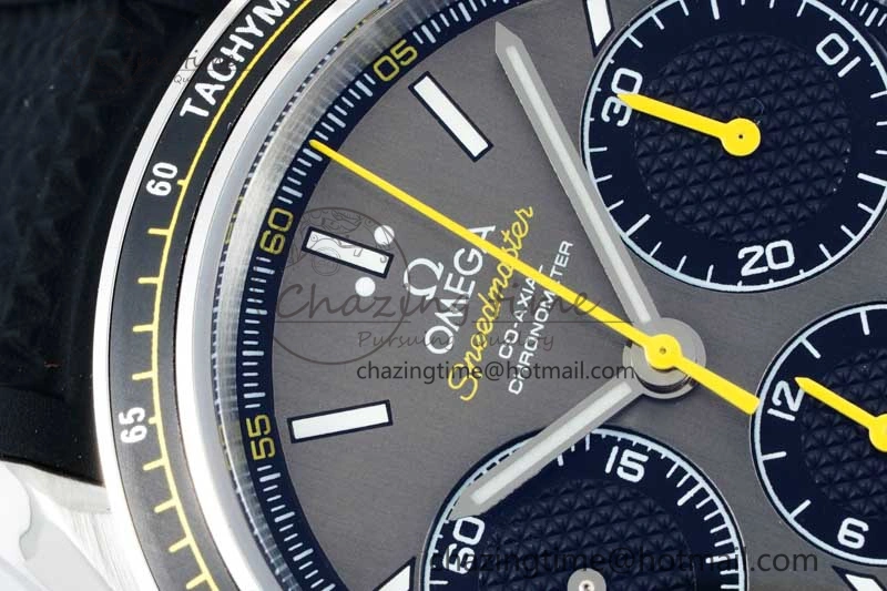 Packable Speedmaster Racing Master SS HKF Best Edition Gray Black Dial on Black Rubber Strap A 7811