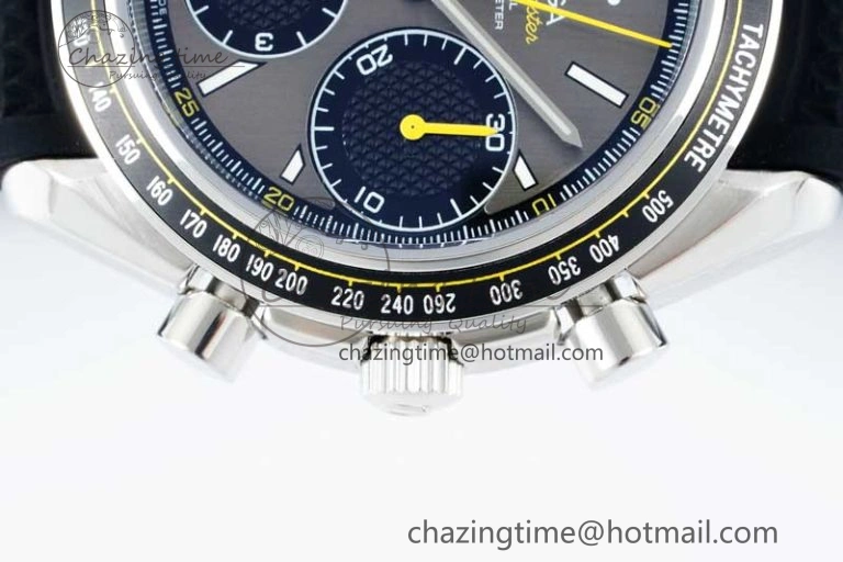 Packable Speedmaster Racing Master SS HKF Best Edition Gray Black Dial on Black Rubber Strap A 7811