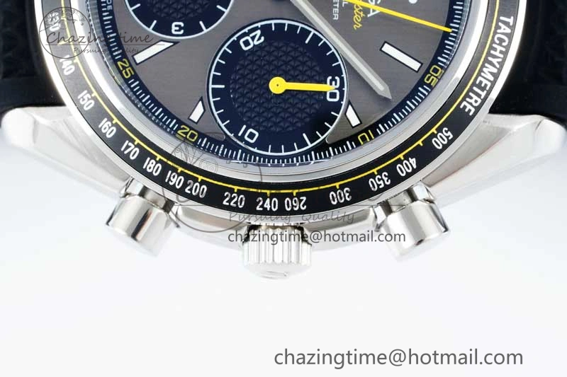 Packable Speedmaster Racing Master SS HKF Best Edition Gray Black Dial on Black Rubber Strap A 7811