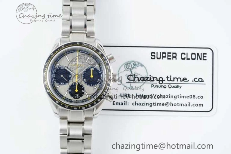 Affordable Speedmaster Racing Master SS HKF Best Edition Gray Black Dial on SS Bracelet A 7805