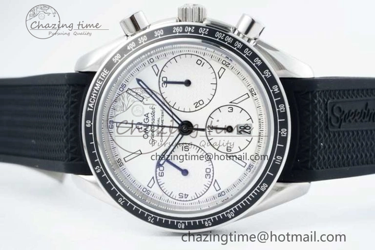 Speedmaster Racing Master SS HKF Best Edition White Dial on Black Rubber Strap A HighQuality 7815