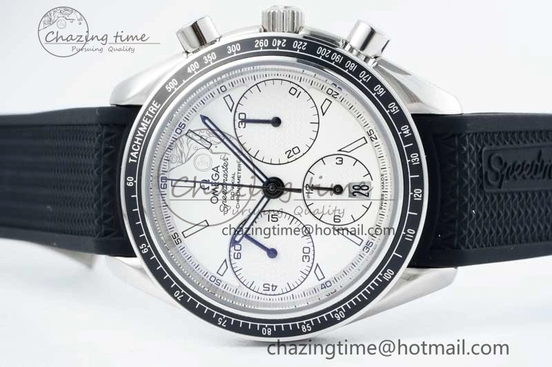 Speedmaster Racing Master SS HKF Best Edition White Dial on Black Rubber Strap A HighQuality 7815