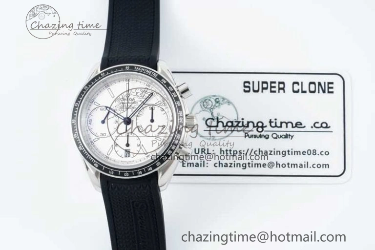 Speedmaster Racing Master SS HKF Best Edition White Dial on Black Rubber Strap A HighQuality 7815