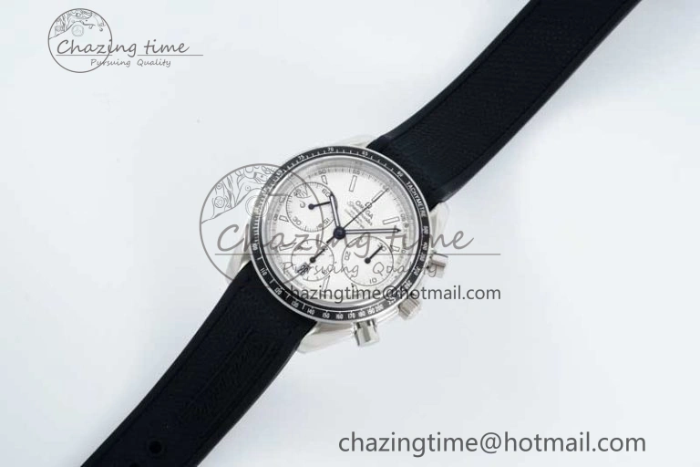 Speedmaster Racing Master SS HKF Best Edition White Dial on Black Rubber Strap A HighQuality 7815