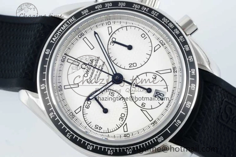 Speedmaster Racing Master SS HKF Best Edition White Dial on Black Rubber Strap A HighQuality 7815