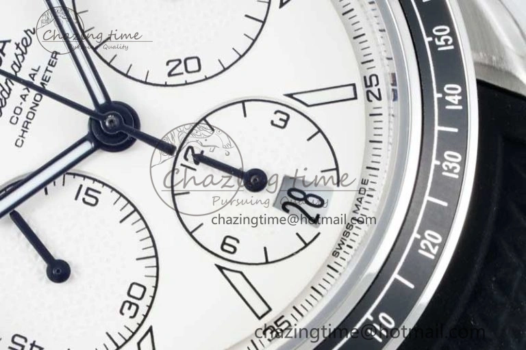 Speedmaster Racing Master SS HKF Best Edition White Dial on Black Rubber Strap A HighQuality 7815