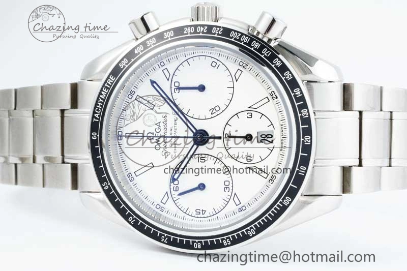 Speedmaster Racing Master SS HKF Best Edition White Dial on SS Bracelet A TravelReady 7809